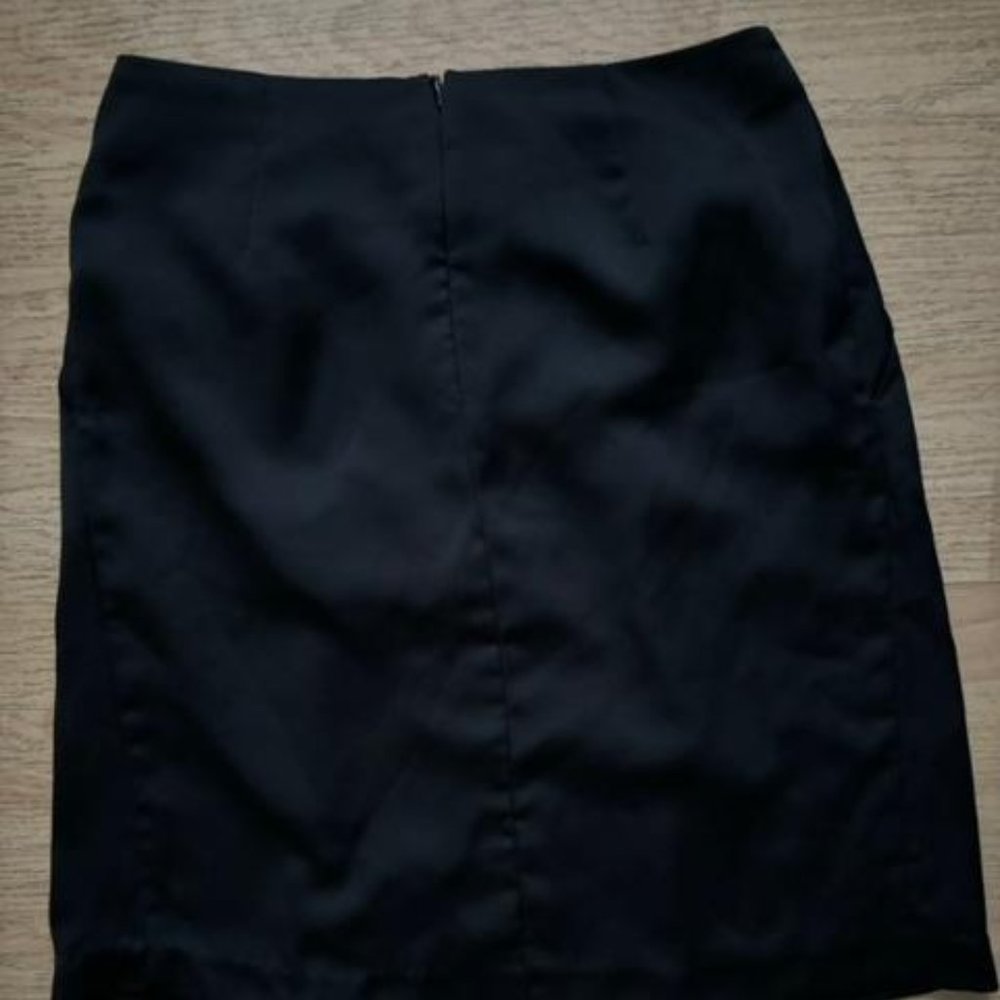 Next Black Shiny Fabric A - Line Pleated Skirt